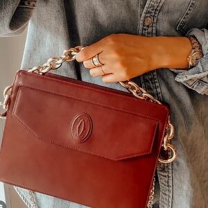 Authentic Cartier vintage clutch bag ( Q073)